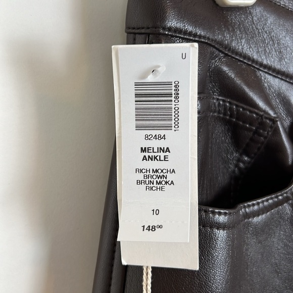 NWT Wilfred Melina Vegan Leather Pants Mocha Brown | Size 10 - Picture 7 of 9